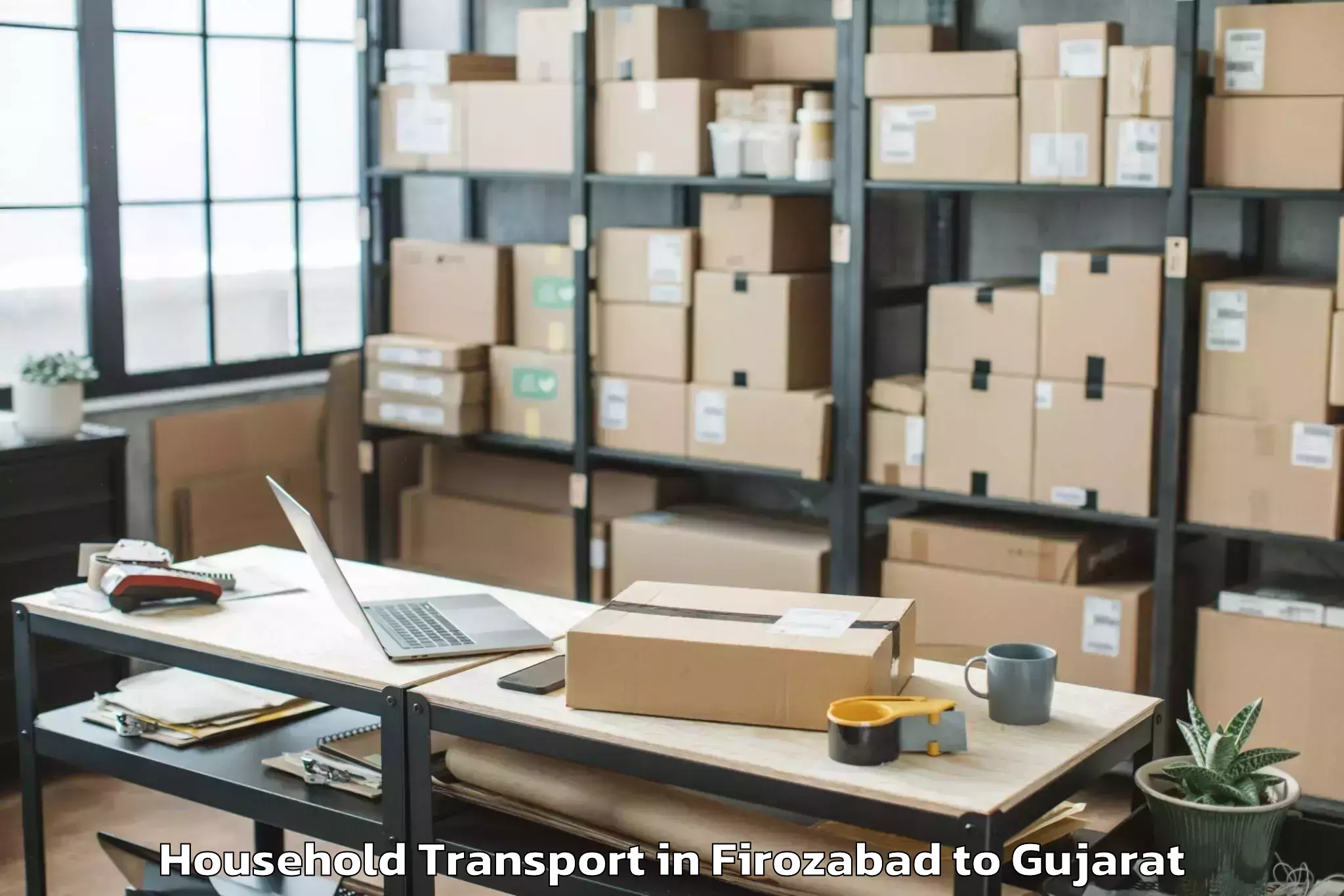 Reliable Firozabad to Viramgam Household Transport